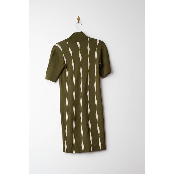 Saunders x RTR Jacquard Green Knit Dress - Picture 5 of 9